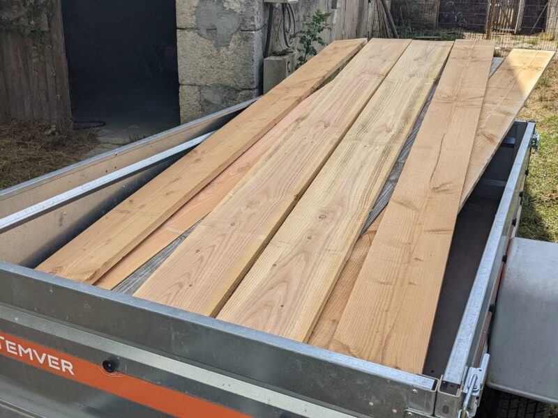 A trailer full of wood